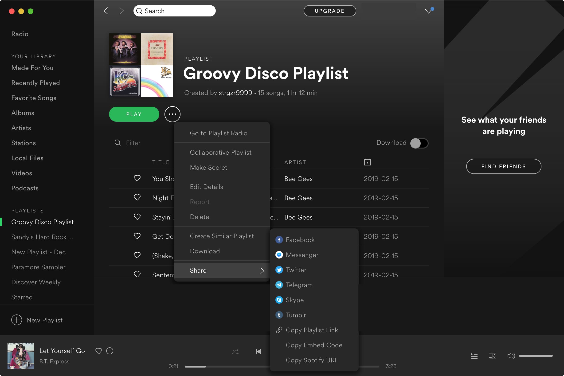 Share playlists with spotify using apple